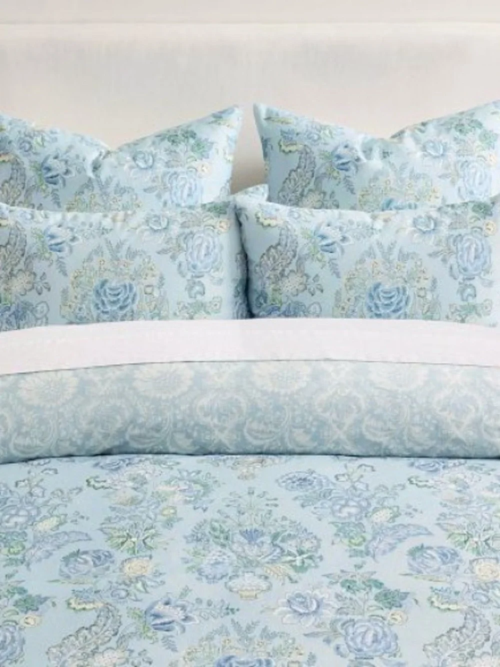 Pottery Barn x Kravet grandiflora floral blue bedding duvet comforter king